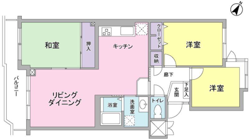Floor plan. 3LDK, Price 21.3 million yen, Occupied area 71.84 sq m , Balcony area 2.37 sq m