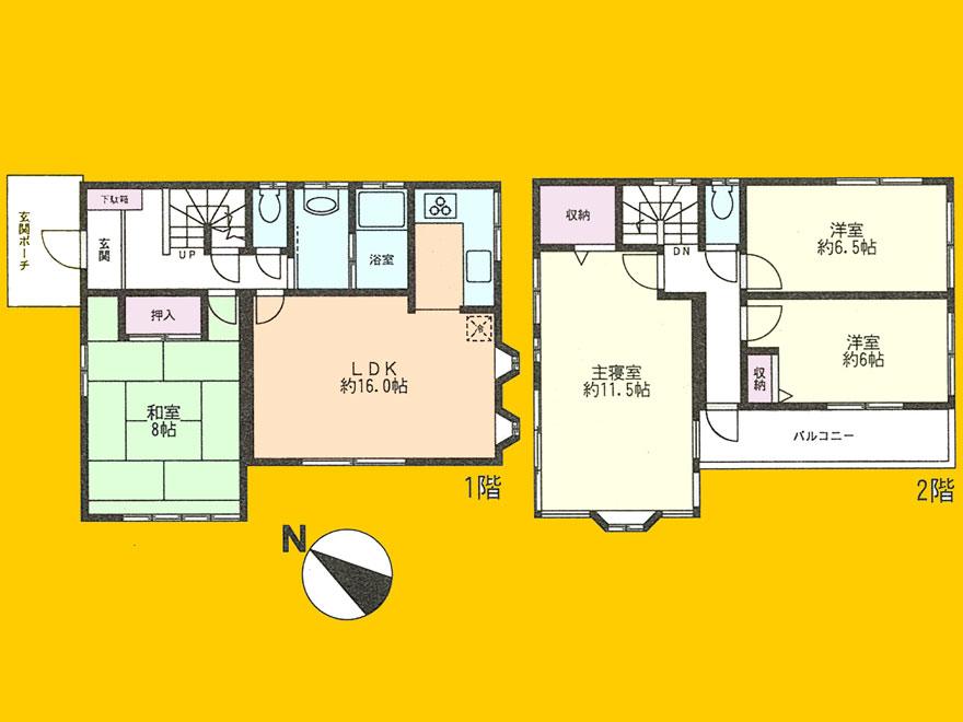Floor plan. 29,900,000 yen, 4LDK, Land area 173.91 sq m , Building area 117.05 sq m