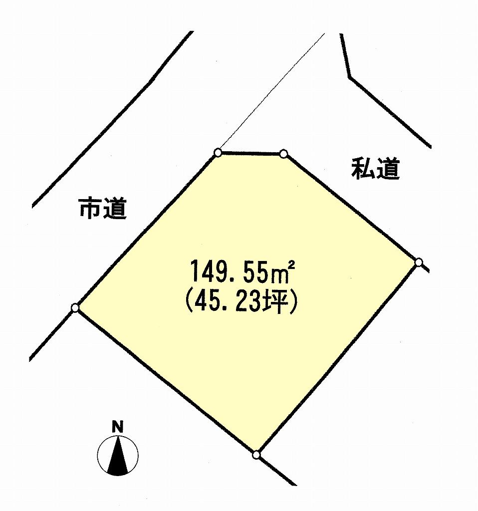Compartment figure. Land price 22 million yen, Land area 149.55 sq m corner lot