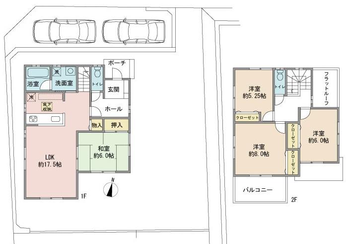 Building plan example (floor plan). Building plan example Building price 17,210,000 yen, Building area 103.5 sq m
