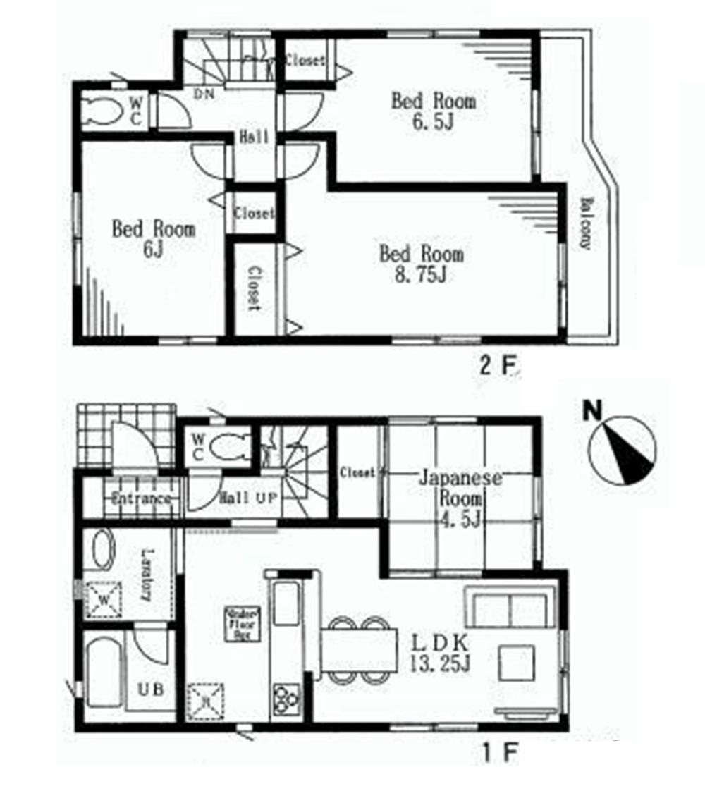 Floor plan. Price 30,800,000 yen, 4LDK, Land area 108.63 sq m , Building area 86.66 sq m