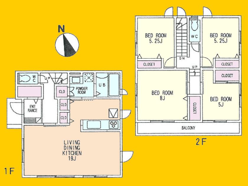 Floor plan. (1 Building), Price 35,800,000 yen, 4LDK, Land area 132.5 sq m , Building area 103.5 sq m