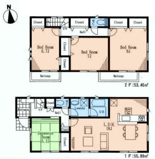 Floor plan. 42,800,000 yen, 4LDK, Land area 146.46 sq m , Building area 109.35 sq m