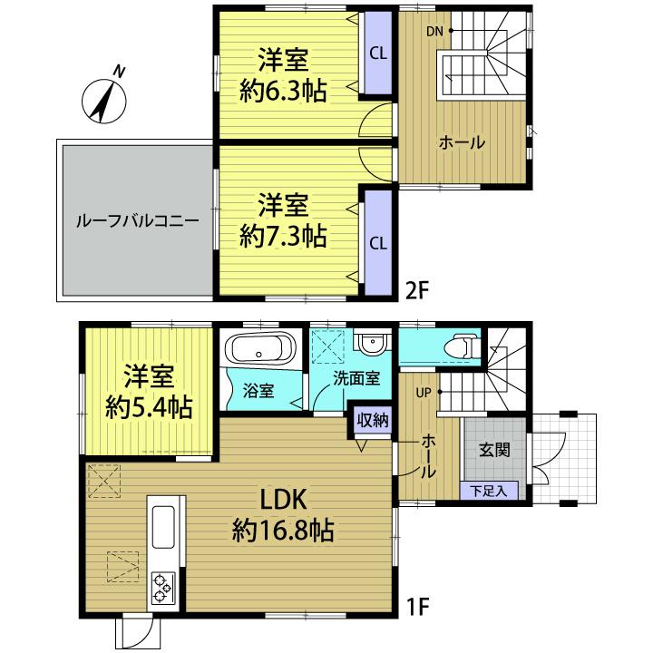 Floor plan. 31.5 million yen, 3LDK, Land area 130.44 sq m , Building area 95.5 sq m