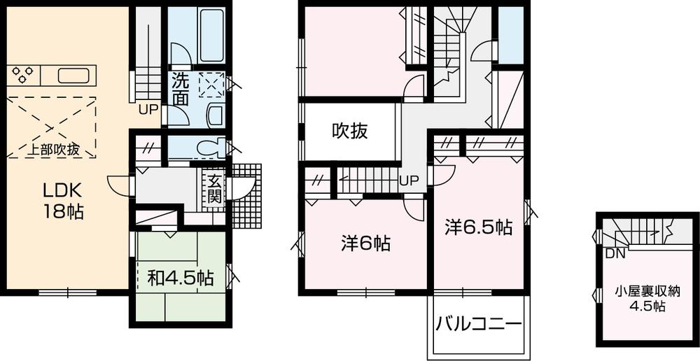 Floor plan. (No.6), Price 39,800,000 yen, 4LDK, Land area 150.64 sq m , Building area 101.85 sq m