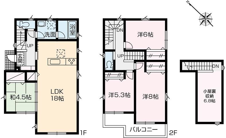 Floor plan. (No.9), Price 42,800,000 yen, 4LDK, Land area 150.31 sq m , Building area 101.85 sq m