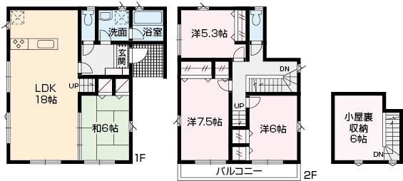 Floor plan. (No.1), Price 44,300,000 yen, 4LDK, Land area 150.42 sq m , Building area 102.68 sq m