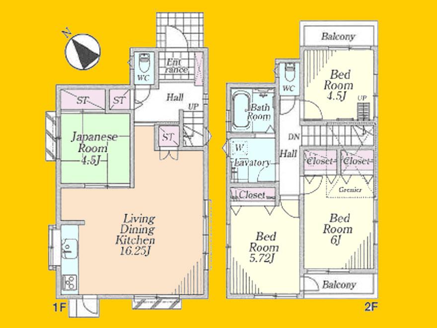 Floor plan. (1 Building), Price 37 million yen, 4LDK, Land area 114.33 sq m , Building area 88.24 sq m