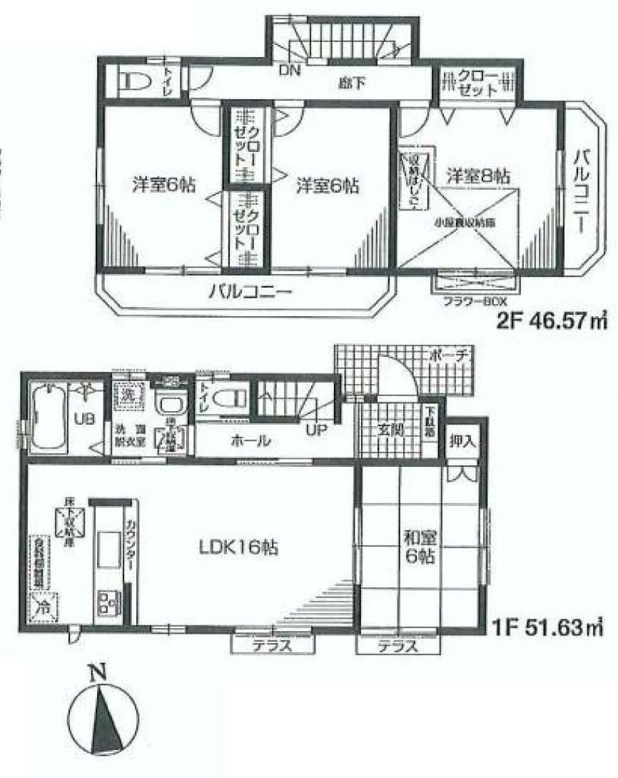 Floor plan. (2), Price 46,800,000 yen, 4LDK, Land area 133.33 sq m , Building area 98.2 sq m