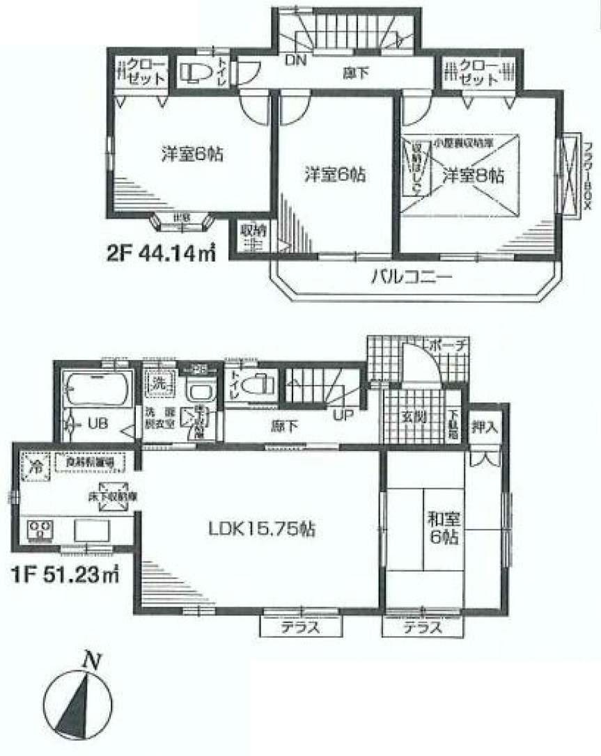 Floor plan. (1), Price 47,800,000 yen, 4LDK, Land area 133.34 sq m , Building area 95.37 sq m