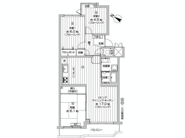 Floor plan. 3LDK, Price 21.3 million yen, Occupied area 71.84 sq m , Balcony area 2.37 sq m of Mato