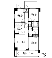 Floor: 3LDK + 2WIC + TR, the occupied area: 72.28 sq m
