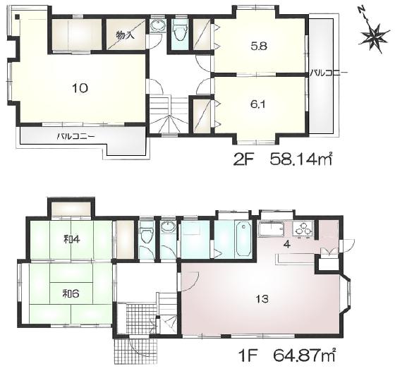 Floor plan. 28.8 million yen, 4LDK + S (storeroom), Land area 148.76 sq m , Building area 123.01 sq m floor plan