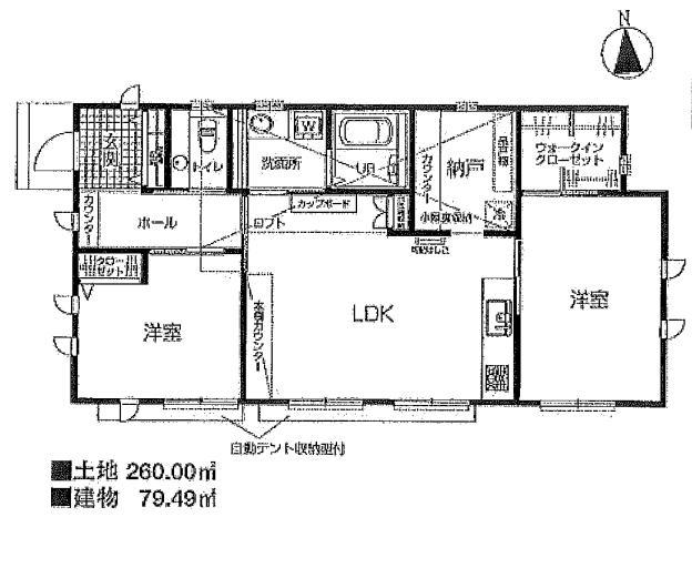 Floor plan. Price 33,800,000 yen, 2LDK+S, Land area 260 sq m , Building area 79.49 sq m