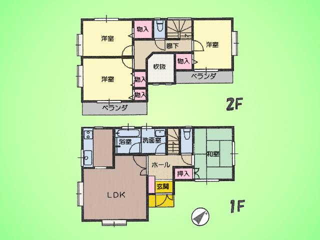 Floor plan. 32,900,000 yen, 4LDK, Land area 132.55 sq m , Is a floor plan of the room of the building area 96.08 sq m 4LDK ☆