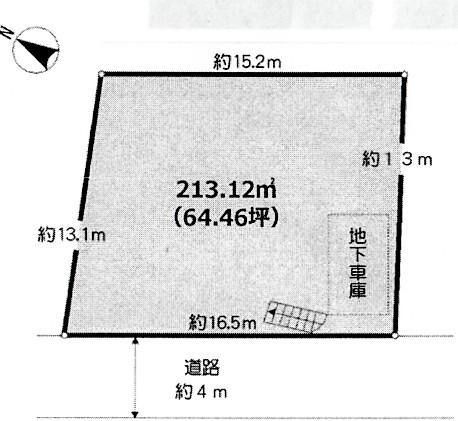 Compartment figure. Land price 20.8 million yen, Land area 213.12 sq m   ☆ It is shaping areas of site about 64.46 square meters! 