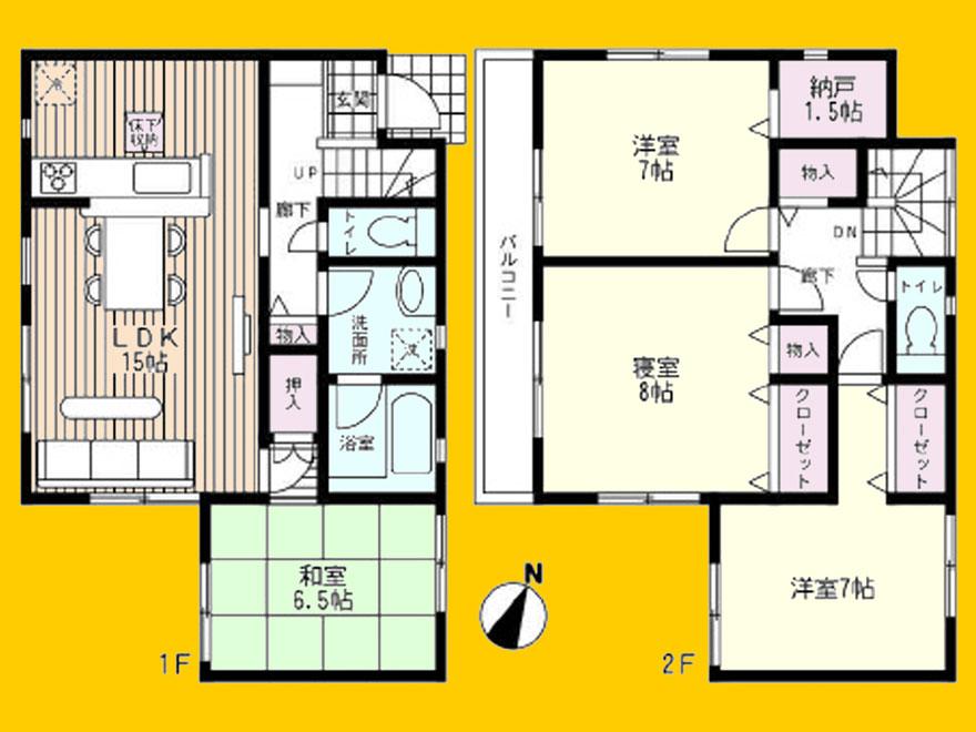 Floor plan. 39,800,000 yen, 4LDK, Land area 190.6 sq m , Building area 102.06 sq m
