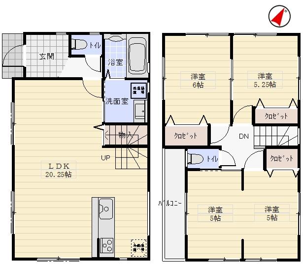 Floor plan. (Building 2), Price 42,800,000 yen, 4LDK, Land area 98.33 sq m , Building area 93.56 sq m