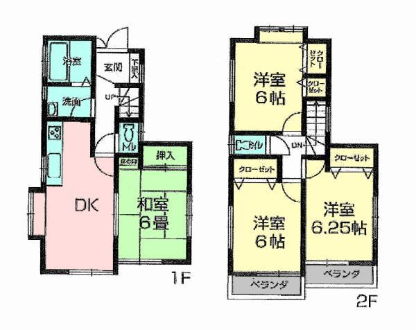 Floor plan. 25,800,000 yen, 47LDK, Land area 102.45 sq m , Building area 80.99 sq m