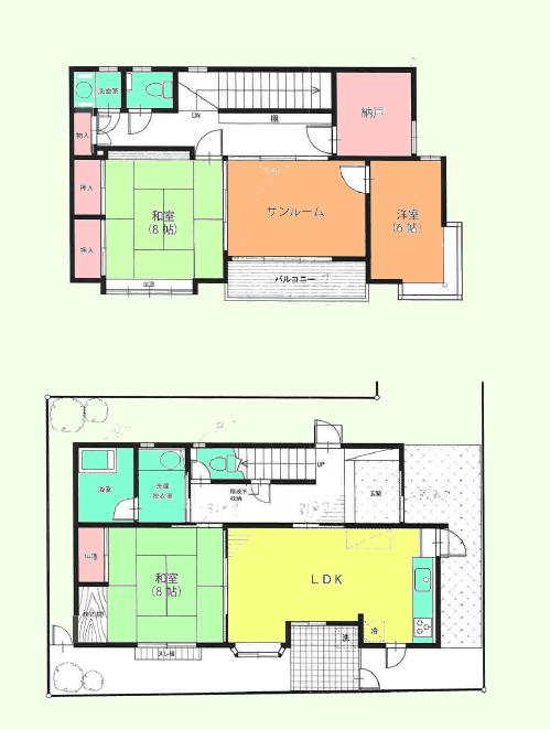 Floor plan. 37,800,000 yen, 4LDK + S (storeroom), Land area 155.89 sq m , Building area 124.71 sq m