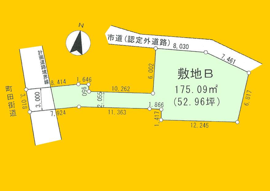 Compartment figure. Land price 29,800,000 yen, Land area 175.09 sq m