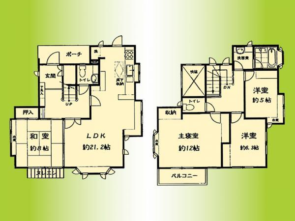 Floor plan. 36,800,000 yen, 4LDK, Land area 175.2 sq m , Building area 129.07 sq m