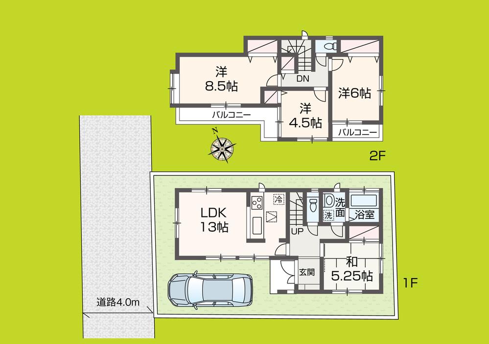 Floor plan. 39,800,000 yen, 4LDK, Land area 100.4 sq m , Building area 91.9 sq m Floor