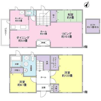 Floor plan. It is a building by the former Tokyu Home Corp.. (Millcreek)