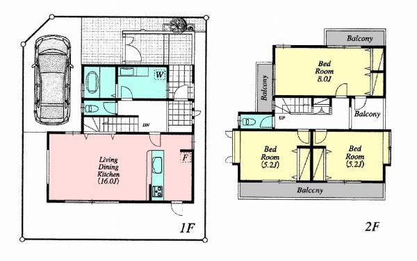 Floor plan. 41,980,000 yen, 3LDK, Land area 109.42 sq m , Building area 86.94 sq m