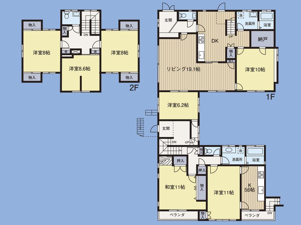 Floor plan. 98 million yen, 7LDKK, Land area 426.46 sq m , Building area 230.63 sq m three households is also possible floor plan.