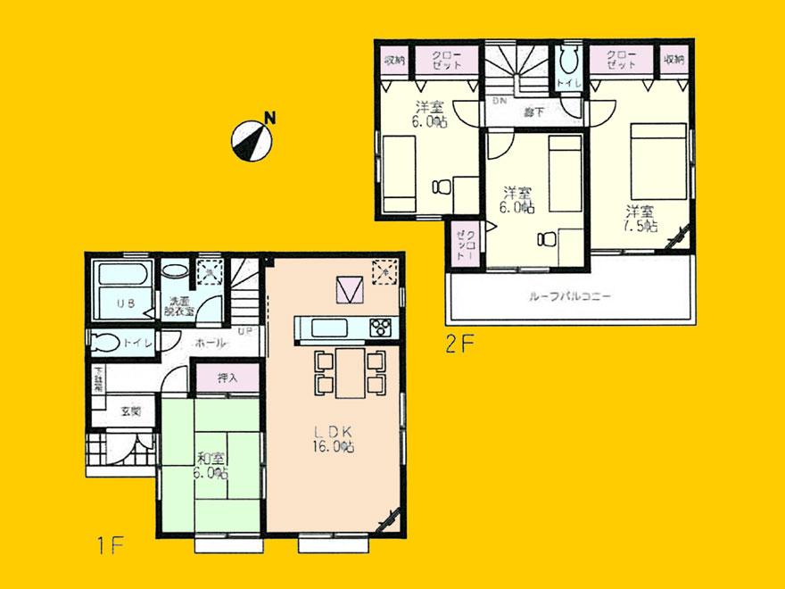 Floor plan. (1 Building), Price 30,800,000 yen, 4LDK, Land area 165.04 sq m , Building area 99.36 sq m