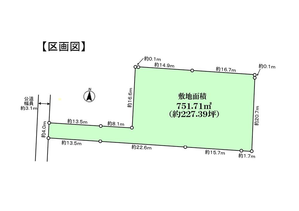Compartment figure. Land price 65,700,000 yen, Land area 751.21 sq m compartment view