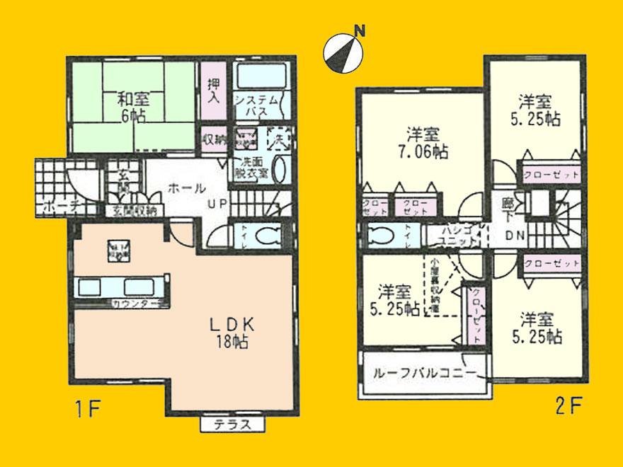Floor plan. (5 Building), Price 42 million yen, 5LDK, Land area 155.03 sq m , Building area 110.96 sq m
