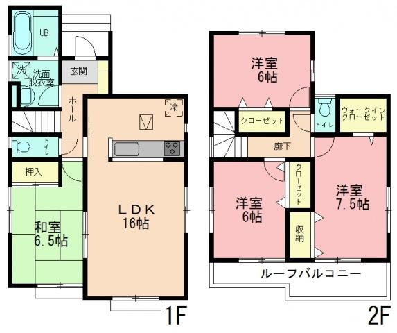 Floor plan. 38,800,000 yen, 4LDK, Land area 140.83 sq m , Building area 99.37 sq m