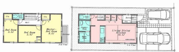 Floor plan. 33,500,000 yen, 3LDK, Land area 107.08 sq m , Building area 82.8 sq m