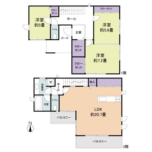 Floor plan. 54,700,000 yen, 3LDK, Land area 172.57 sq m , Building area 99.26 sq m floor plan