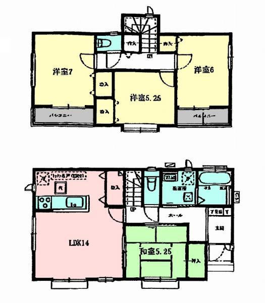 Floor plan. 30,800,000 yen, 4LDK, Land area 117.77 sq m , Building area 93.98 sq m