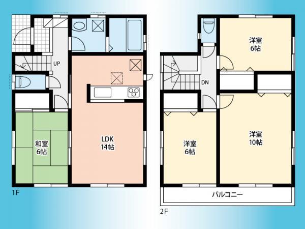 Floor plan. 39,300,000 yen, 4LDK, Land area 134.29 sq m , Building area 99.36 sq m