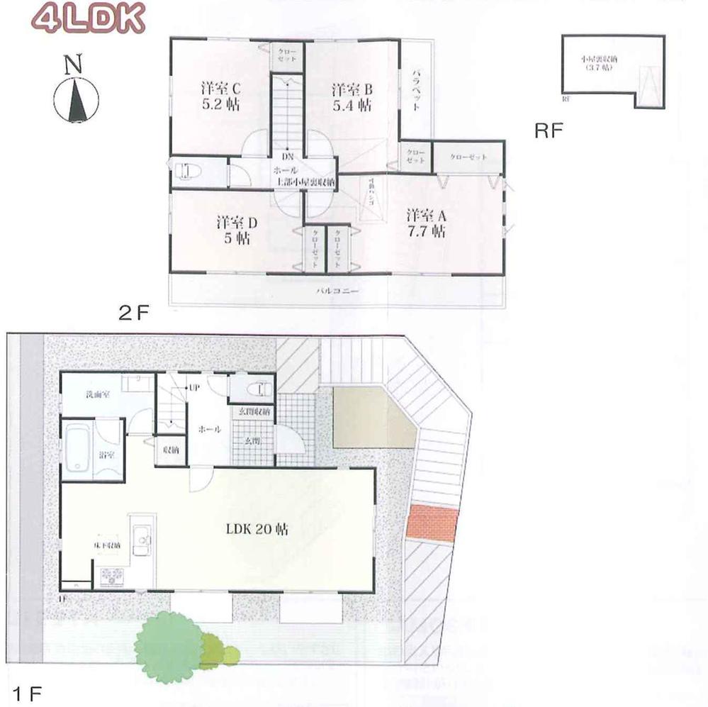 Floor plan. (4), Price 52,300,000 yen, 4LDK, Land area 125.79 sq m , Building area 119.11 sq m