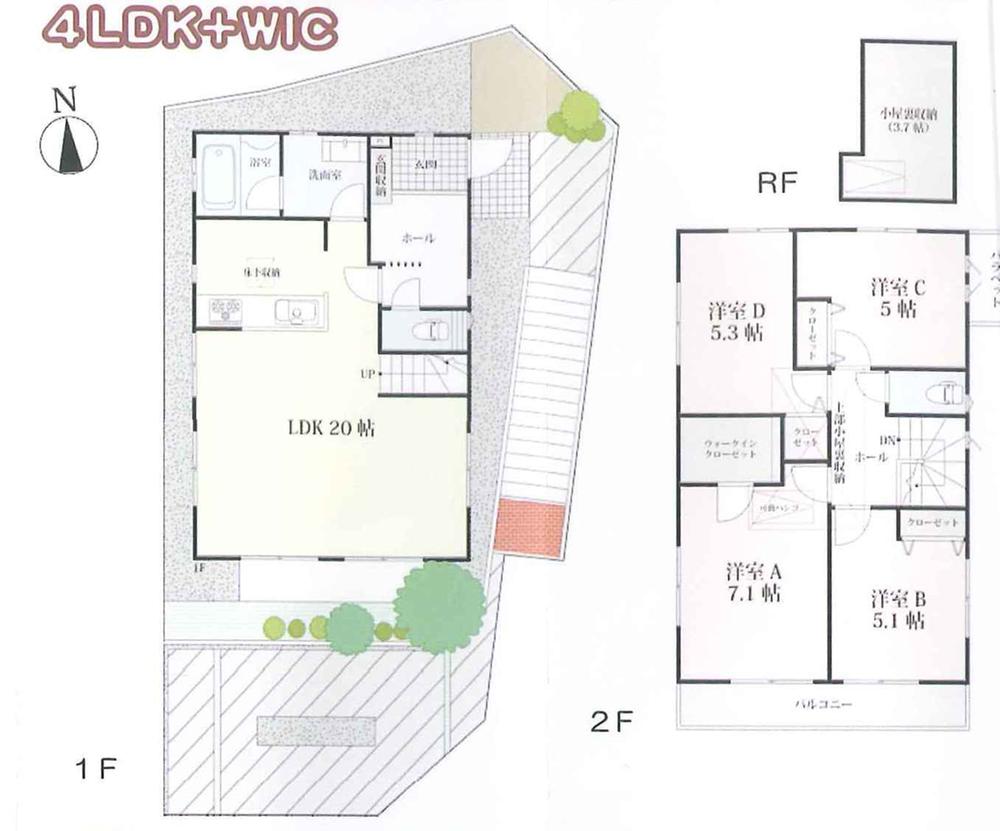 Floor plan. (6), Price 54,300,000 yen, 4LDK, Land area 126.3 sq m , Building area 100.92 sq m