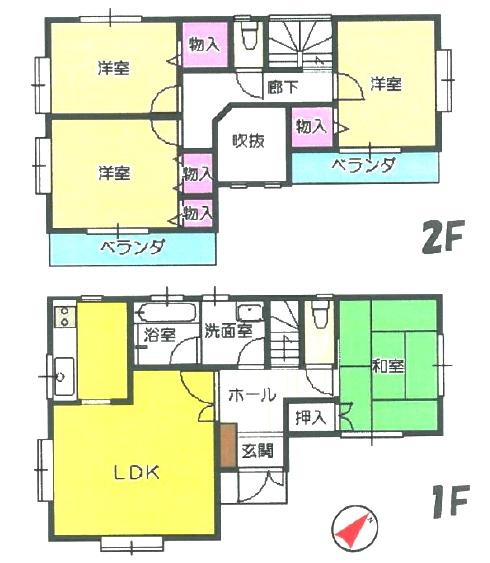 Floor plan. 32,900,000 yen, 4LDK, Land area 132.55 sq m , Building area 96.08 sq m floor plan
