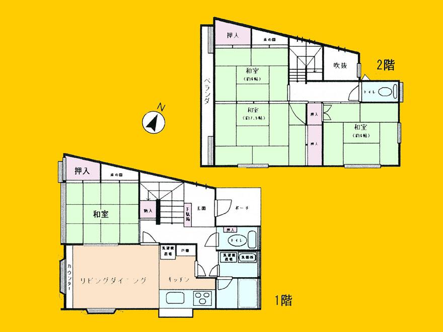 Floor plan. 31.5 million yen, 4LDK, Land area 109.09 sq m , Building area 96.56 sq m