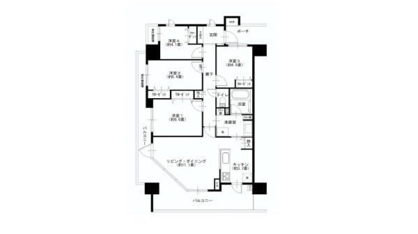 Floor plan. 4LDK, Price 35,900,000 yen, Occupied area 80.61 sq m , Balcony area 21.2 sq m