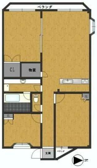Floor plan. 3LDK, Price 23 million yen, Occupied area 70.87 sq m