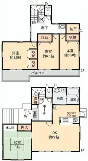 Floor plan. 36,800,000 yen, 4LDK, Land area 179.71 sq m , Building area 138.53 sq m