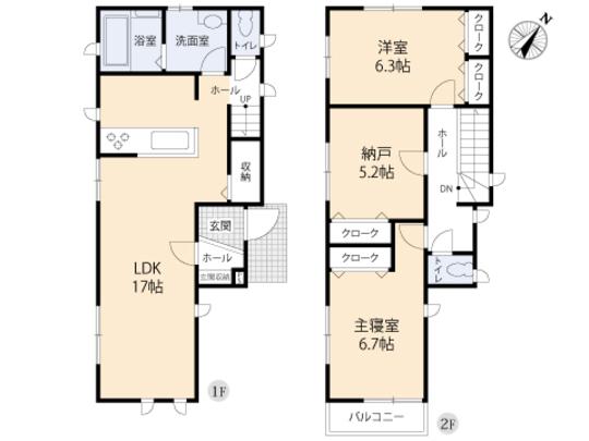 Floor plan. 31.5 million yen, 2LDK, Land area 82.69 sq m , Building area 85.7 sq m floor plan