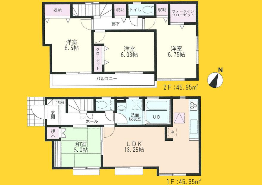 Floor plan. 30,800,000 yen, 4LDK, Land area 114.9 sq m , Building area 91.9 sq m