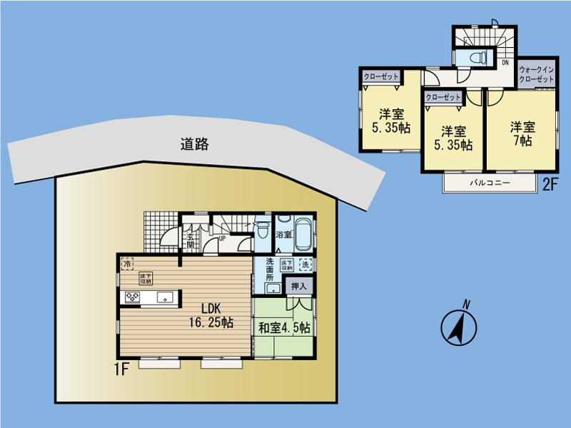 Floor plan. (3 Building), Price 34,800,000 yen, 4LDK, Land area 125.31 sq m , Building area 92.74 sq m