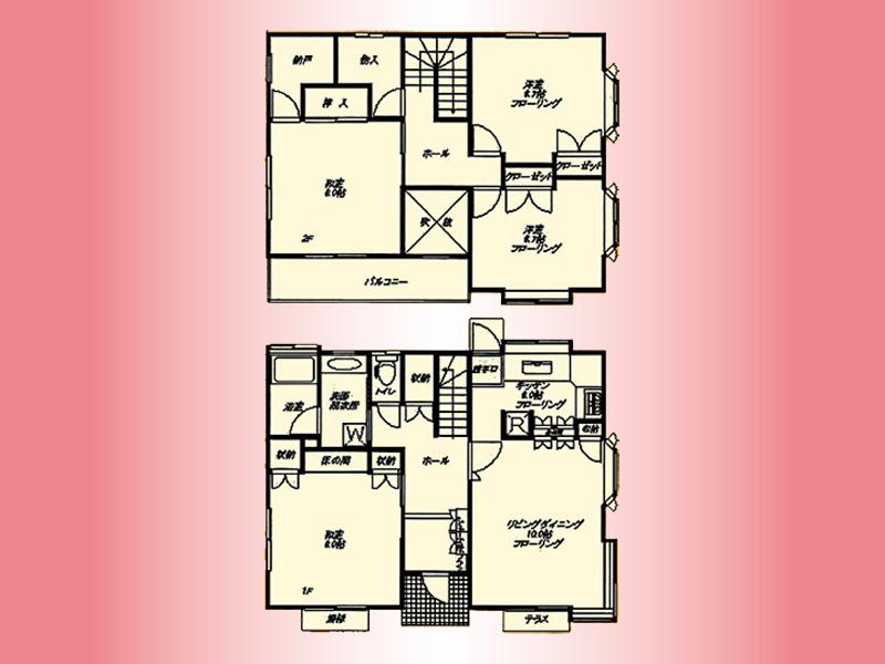 Floor plan. 29,800,000 yen, 4LDK + 2S (storeroom), Land area 205.69 sq m , Building area 114.27 sq m