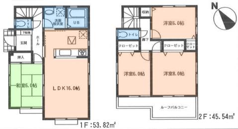 Floor plan. (1), Price 32,800,000 yen, 4LDK, Land area 152.35 sq m , Building area 99.36 sq m